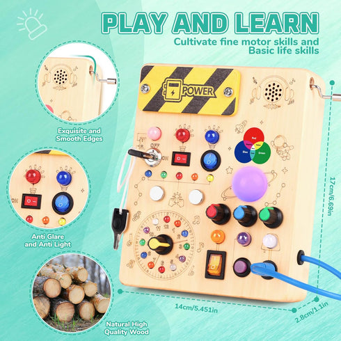 1-3 v5) Konijiwa Busy Board, Montessori Toys for Years Old Boys & Girls, Sensory Toys for Kids with Autism, Toddlers