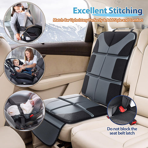 2 Pack 5-Layer 600D Gimars Car Seat Protectors, XL Thickest EPE Waterproof Protectors with Fabric, Nonslip Backing