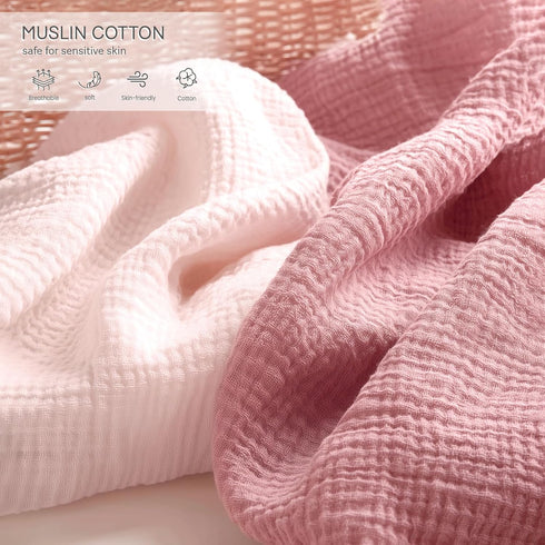 Pack 4moms Pack lulumoon and Play Sheets for Girls: Soft Muslin Cotton for Playard Mattress - Stretchy Snug Fit for n