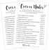 White Theme Bridal Shower Games for 25 Guests - Over or Under Bridal Games, Wedding Advice Cards for Reception
