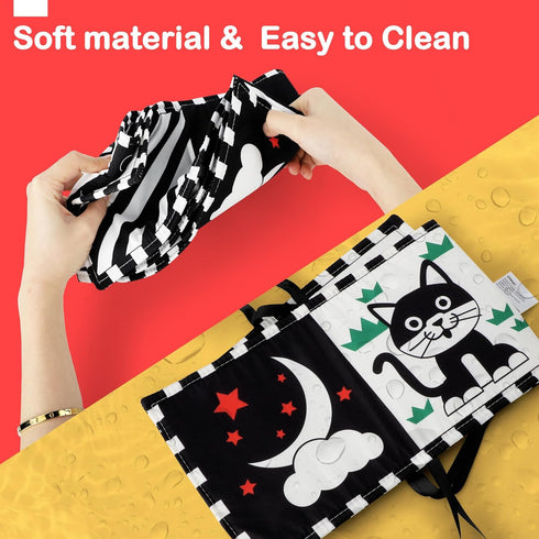 Black and White Baby Toys, High Contrast Newborn Sensory Toys for Brain Development, Infant Visual Stimulation