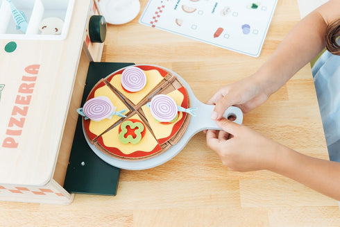 Set, 38-Piece (38 Set, 3+ Pearhead Wooden Pizzeria Montessori Pretend Play Food Play Kitchen Accessories, Pcs) Toy