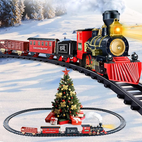 Set, Set Set 3 4 5 6 7 8 BainGesk Train Christmas Train with Steam, Light and Sounds, Electric Train Toy for Boys