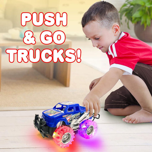 ArtCreativity 4-Pack Light Up Monster Trucks for Boys and Girls, Toddler Monster Truck Toys for Ages 3-8