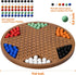 12-Inch Set 60 6 12 Wooden Chinese Checkers - Classic Round Design with Acrylic Marbles in Vibrant Colors - Includes