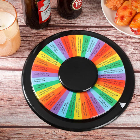 Adult Conversation Starter Ice Breaking Team Games - 9.4 Inch Table Prize Wheel for Team Building Work Office