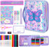 YOYTOO Washable Markers Set with Glitter Pencil Case, Art Supplies for Kids Ages