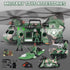 Set Playset, deAO Military Helicopter Toys Army Men Army Toys with Army Tank, Soldier Action Figures, Motorcycle