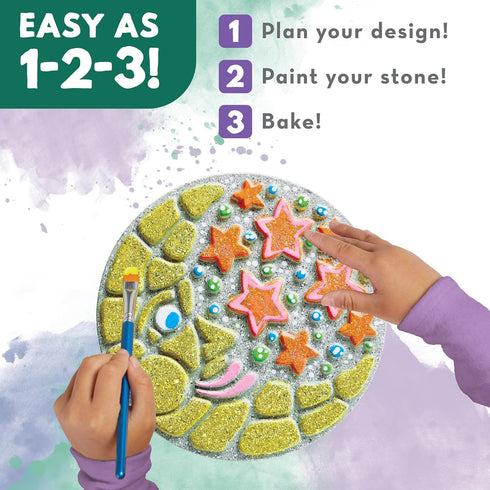 MindWare Paint Your Own Stepping Stone Kit - Mosaic Moon and Stars - Kits Include Paint and Brushes