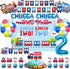 BEOXAGAR Chugga Chugga Two Two Party Decorations - Train 2nd Birthday Cake Topper