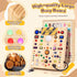 1 2 3 1+ (19 Busy Board with LED Light Switches, Montessori Toys for Years Old, Toddlers Wooden Toy Sensory Activity