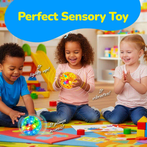 Set 2, ArtCreativity Light-Up Dancing Ball with Sound Effects, of LED Vibrating and Singing Ball for Kids, LED Party