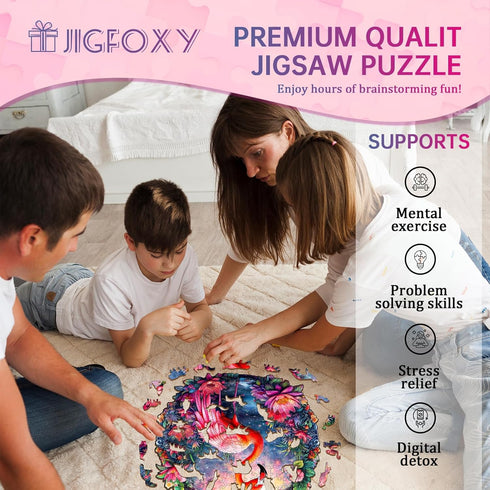Wooden Puzzles for Adults, Flamingo Wooden Jigsaw Puzzles, Unique Animal Shape Wood Cut Puzzles for Puzzle Lovers