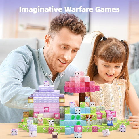 GobiDex Magnetic Blocks - Kid Building Toys for 3+ Years Old Girls, STEM Sensory Gifts for Mine World Game