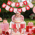 1st DCJHFJ Strawberry High Chair Banner Felt Strawberry Happy Birthday Banner Berry First Birthday Decorations