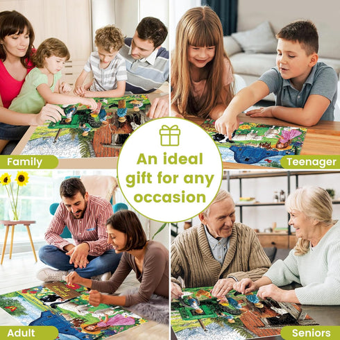 FaPtoo 2-Pack 300 300 Countryside 20.5 15 Pieces Puzzles for Adults, Friendship Farm Puzzles Pieces, Warmth Childhood