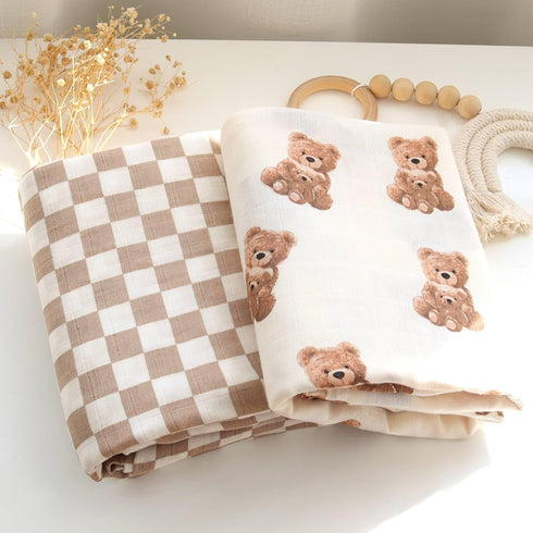70% 30% 47 47 inches, LifeTree Muslin Swaddle Blankets, Baby Swaddling Wrap Nursery Blanket Unisex, Soft Viscose from