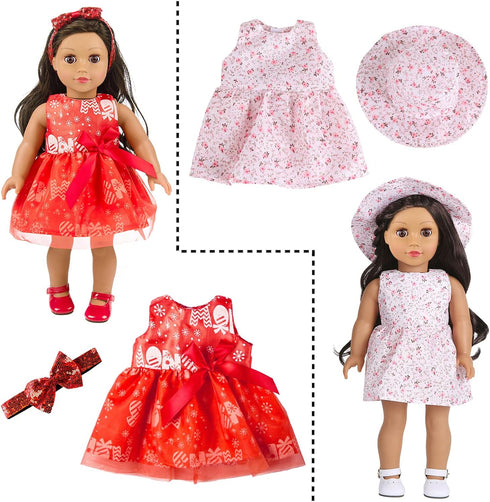 ZITA ELEMENT 24 Pcs American Doll Clothes for 18 Inch Dolls - Clothing Outfits, Dresses, Swimsuits