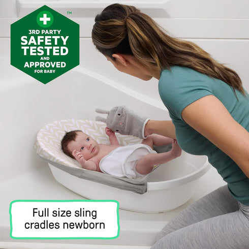 3-in-1 0M+ Ingenuity Sylvi Full Comfort Grow with Me Baby Tub, Newborn to Toddler Baby Bath Tub, Supportive Sling