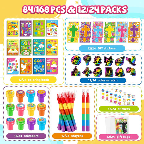 Set Stuffers12set BenLouis Bible Party Favors Christian Inspirational Verses Coloring Gift Prizes Bulk for Kids