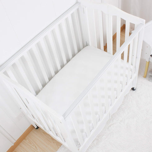 Microfiber 3 Pack Mini Portable Crib Sheets, Comfy Napping Surface for Baby, Fits 24" x 38", Green + Light Grey + White