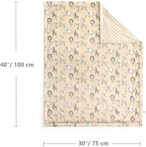 Cozy Packing (30"X40" CREVENT Soft and Warm Mink Baby Blanket, Gift with Ribbon for Newborn Infant Toddler's Crib Cot