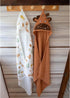 32x32 inches 100% 6-Layer Pack 2 Chungie Soft Muslin Hooded Baby Towels Cotton, Breathable Newborn Bath Towels
