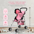 Baby Doll Stroller for Girls, Toddler Play Toy Buggy Carriage Foldable with Canopy Storage Basket Travel Diaper Bag