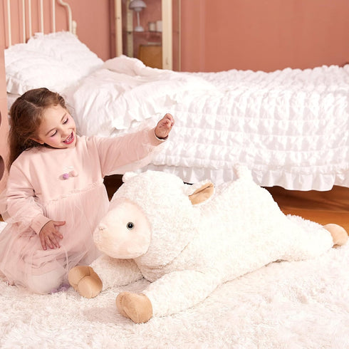 IKASA 30" Large Sheep Stuffed Animal Plush Toy, Giant Lamb Cute Jumbo Soft Fluffy Plushie, Gifts for Kids (Sheep)