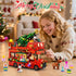 Set 1262 8-12+ INSOON Christmas Double Decker Bus Building with Lights, Christmas Bus Building Block Toy with Santa