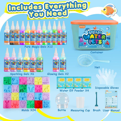 20 24 4 5 6 7 8 9 10 Magic Water Elf Toy Kit, Water Gel Kit Pets, Gels & Molds, Make Your Own Squishies Sensory Toys