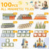 100 Set 3D 3 4 5 6 7 8 9+ HarworLife PCS Magnetic Tiles, Diamond Magnetic Blocks Building Magnet Tiles STEM Toys Kids