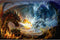 Puzzles for Adults 1000 Piece Jigsaw Puzzles Fire Dragon and Electric Dragon
