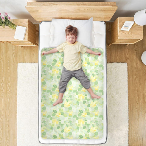 Yoogain 52" 34" Mild and Fresh Flower Lemon Yellow Light Green Changing Pad Covers Soft Absorbent Toddler Bed Pee Pads