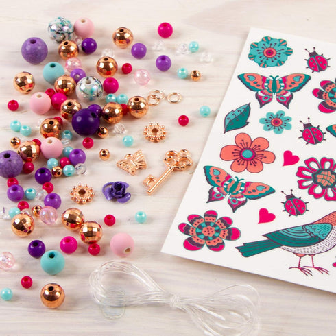 Make It Real: Bedazzled! Charm Bracelets Kit - Create 3 Unique Bracelets, 104 Pieces, DIY Jewelry Kit for Tweens & Girls