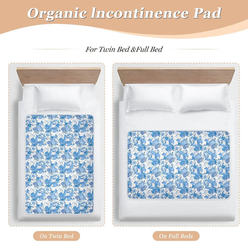 siphylline 52" 34" Blue Round Flower Spring Extra Large Resuable Changing Pad Covers Highly Absorbent Potty Training