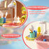 3+ Upgraded Toddler Sand Water Table Toy with Electric Water Pump, Kids Sand Water with Faucet/Play Food