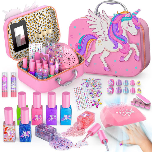 Kids Nail Polish Set for Girls Toys, Washable Quick-Dry Toddler Nail Art