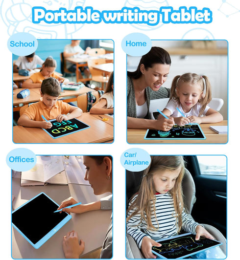 LCD Writing Tablet Doodle Board, 16inch Colorful Drawing Tablet, Kids Travel Essentials for 3-8 Year Olds