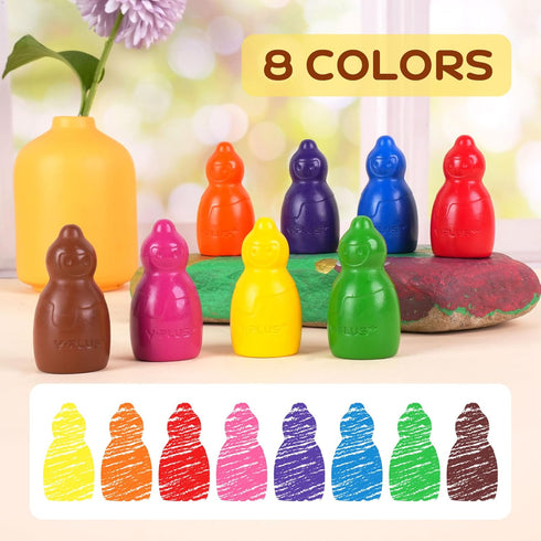 1-3, 8 1-4 YPLUS Jumbo Crayons for Toddlers Colors Non-Toxic Washable Art Crayons for Kids, Easy-Grip Preschool Drawing