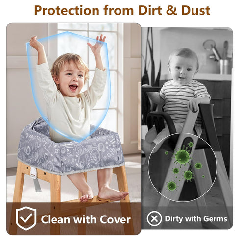Sprouterie High Chair Cover for Baby Restaurant with Safety Harness Stain and Slip Resistant Waterproof Portable