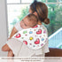 Set 1, Hearts and Stars Muslin Baby Burp Cloths of Super Soft & Absorbent Burping Rags, Cotton Burp Clothes Shower Gift