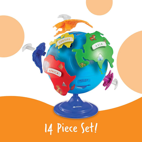 Learning Resources Puzzle Globe - 14 Pieces, Educational Earth Globe for Kids, Preschool Learning Toys for Ages 3+