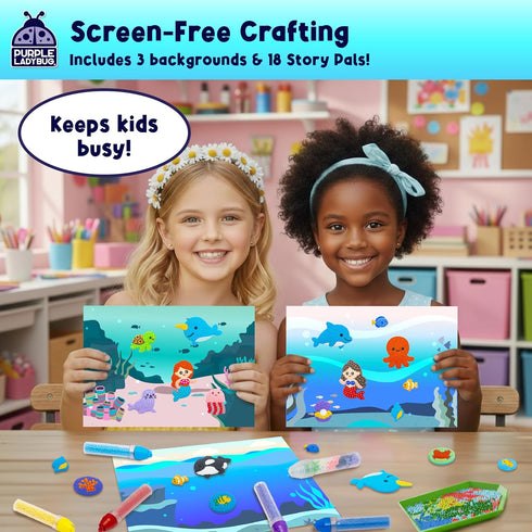 6-8 Set, PURPLE LADYBUG Magical Bead Painting Birthday Gifts for Girl and boy Ages Years Old, Bead Art & Craft Beads