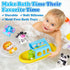 Set 1+ 5PCS Summer Oriate Bath Toys for Year Old, Mold Free Silicone Animal Finger Puppets with BPA Free Boat