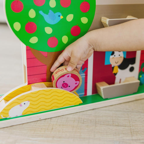 Melissa & Doug GO Tots Wooden Barnyard Tumble with 4 Disks - FSC Certified Wooden Toy