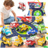 TEMI Toddler Pull Back Car Toys, 12 Pieces Baby Toy Cars with Play Mat/Storage Bag, Gifts for 1-3 Year Olds