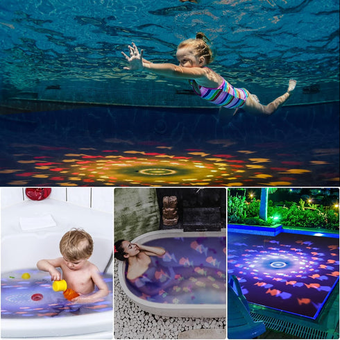Swimming (3AAA Bathtub Floating Light, Pool Lights with Colorful Fish Pattern for Bathroom Toys, Aquariums, Various