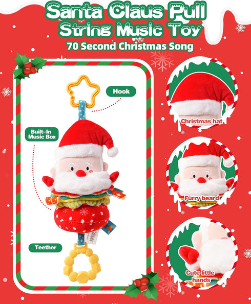6-12-18-36 Tummy Jollybaby Car Seat Stroller Crib Hanging Toy for Baby Months, My Baby First Christmas Santa Claus