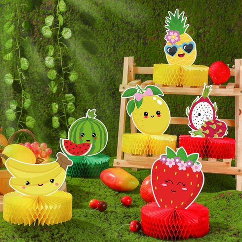 9 Pieces Hawaiian Fruit Party Decorations, Table Centerpieces for 1st Birthday Summer Luau Baby Shower